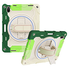 Custodia Silicone e Plastica Opaca Cover con Supporto L01 per Apple iPad 10.9 (2022) Verde