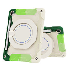 Custodia Silicone e Plastica Opaca Cover con Supporto L01 per Apple iPad Pro 10.5 Verde