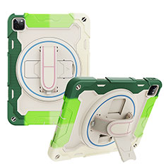 Custodia Silicone e Plastica Opaca Cover con Supporto L01 per Apple iPad Pro 11 (2020) Verde