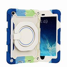 Custodia Silicone e Plastica Opaca Cover con Supporto L02 per Apple iPad Mini 4 Cielo Blu