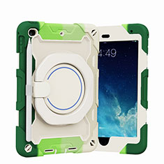 Custodia Silicone e Plastica Opaca Cover con Supporto L02 per Apple iPad Mini 4 Verde