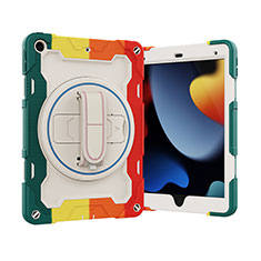 Custodia Silicone e Plastica Opaca Cover con Supporto L03 per Apple iPad 10.2 (2020) Rosso