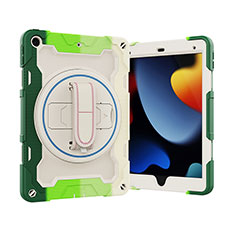 Custodia Silicone e Plastica Opaca Cover con Supporto L03 per Apple iPad 10.2 (2020) Verde