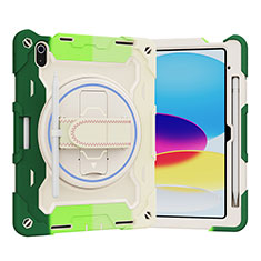 Custodia Silicone e Plastica Opaca Cover con Supporto L03 per Apple iPad 10.9 (2022) Verde