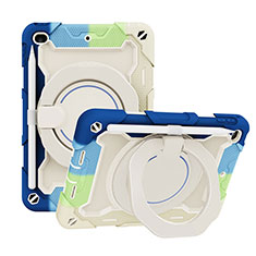 Custodia Silicone e Plastica Opaca Cover con Supporto L03 per Apple iPad Mini 4 Cielo Blu