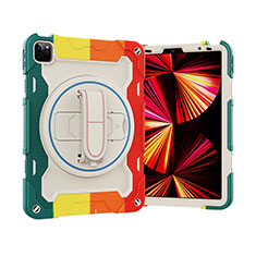 Custodia Silicone e Plastica Opaca Cover con Supporto L03 per Apple iPad Pro 11 (2020) Rosso