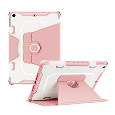 Custodia Silicone e Plastica Opaca Cover con Supporto L04 per Apple iPad 10.2 (2019) Rosa