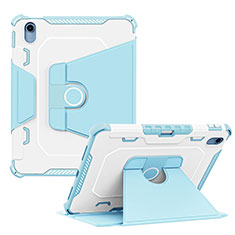 Custodia Silicone e Plastica Opaca Cover con Supporto L04 per Apple iPad 10.9 (2022) Blu