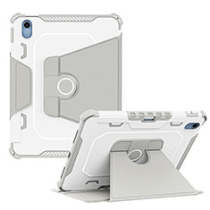 Custodia Silicone e Plastica Opaca Cover con Supporto L04 per Apple iPad 10.9 (2022) Grigio