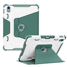 Custodia Silicone e Plastica Opaca Cover con Supporto L04 per Apple iPad 10.9 (2022) Verde