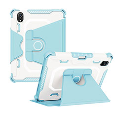 Custodia Silicone e Plastica Opaca Cover con Supporto L04 per Apple iPad Mini 6 Blu