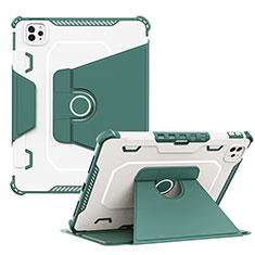 Custodia Silicone e Plastica Opaca Cover con Supporto L04 per Apple iPad Pro 11 (2020) Verde