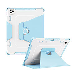 Custodia Silicone e Plastica Opaca Cover con Supporto L04 per Apple iPad Pro 12.9 (2020) Blu