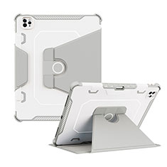 Custodia Silicone e Plastica Opaca Cover con Supporto L04 per Apple iPad Pro 12.9 (2020) Grigio
