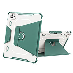 Custodia Silicone e Plastica Opaca Cover con Supporto L05 per Apple iPad Pro 11 (2020) Verde