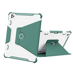 Custodia Silicone e Plastica Opaca Cover con Supporto L05 per Apple iPad Pro 12.9 (2021) Verde