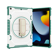 Custodia Silicone e Plastica Opaca Cover con Supporto L06 per Apple iPad 10.2 (2020) Verde