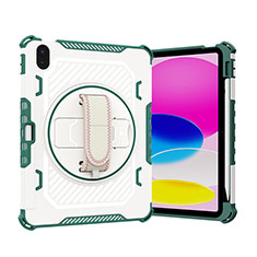 Custodia Silicone e Plastica Opaca Cover con Supporto L06 per Apple iPad 10.9 (2022) Verde