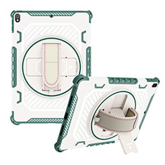 Custodia Silicone e Plastica Opaca Cover con Supporto L06 per Apple iPad Air 3 Verde