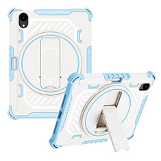 Custodia Silicone e Plastica Opaca Cover con Supporto L06 per Apple iPad Mini 6 Blu