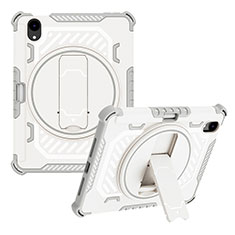 Custodia Silicone e Plastica Opaca Cover con Supporto L06 per Apple iPad Mini 6 Grigio
