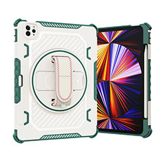 Custodia Silicone e Plastica Opaca Cover con Supporto L07 per Apple iPad Pro 11 (2020) Verde