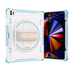 Custodia Silicone e Plastica Opaca Cover con Supporto L07 per Apple iPad Pro 12.9 (2020) Blu