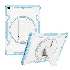 Custodia Silicone e Plastica Opaca Cover con Supporto L08 per Apple iPad 10.2 (2021) Blu