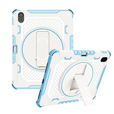 Custodia Silicone e Plastica Opaca Cover con Supporto L08 per Apple iPad 10.9 (2022) Blu