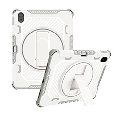 Custodia Silicone e Plastica Opaca Cover con Supporto L08 per Apple iPad 10.9 (2022) Grigio