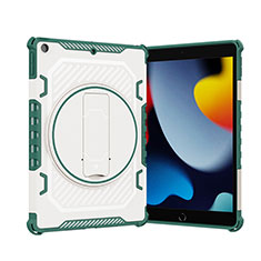 Custodia Silicone e Plastica Opaca Cover con Supporto L09 per Apple iPad 10.2 (2019) Verde