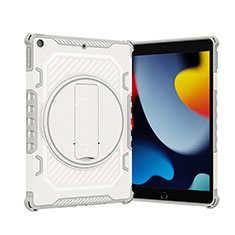 Custodia Silicone e Plastica Opaca Cover con Supporto L09 per Apple iPad 10.2 (2020) Grigio
