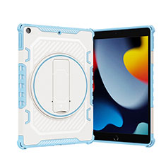 Custodia Silicone e Plastica Opaca Cover con Supporto L09 per Apple iPad 10.2 (2021) Blu