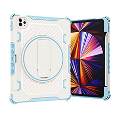 Custodia Silicone e Plastica Opaca Cover con Supporto L09 per Apple iPad Pro 11 (2020) Blu