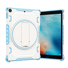 Custodia Silicone e Plastica Opaca Cover con Supporto L09 per Apple New iPad 9.7 (2018) Blu