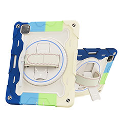 Custodia Silicone e Plastica Opaca Cover con Supporto L10 per Apple iPad Pro 11 (2020) Cielo Blu