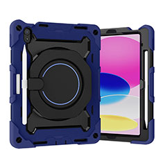 Custodia Silicone e Plastica Opaca Cover con Supporto L11 per Apple iPad 10.9 (2022) Blu