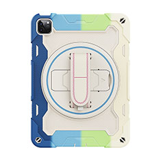 Custodia Silicone e Plastica Opaca Cover con Supporto L11 per Apple iPad Pro 11 (2020) Blu