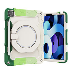 Custodia Silicone e Plastica Opaca Cover con Supporto L13 per Apple iPad Pro 11 (2020) Verde