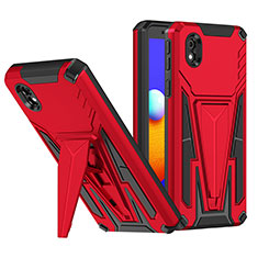 Custodia Silicone e Plastica Opaca Cover con Supporto MQ1 per Samsung Galaxy A01 Core Rosso