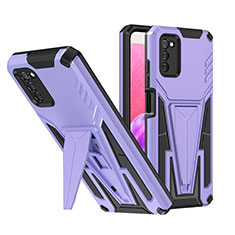 Custodia Silicone e Plastica Opaca Cover con Supporto MQ1 per Samsung Galaxy A02s Viola