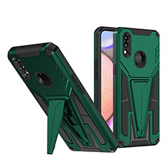 Custodia Silicone e Plastica Opaca Cover con Supporto MQ1 per Samsung Galaxy A10s Verde