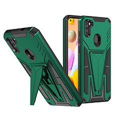 Custodia Silicone e Plastica Opaca Cover con Supporto MQ1 per Samsung Galaxy A11 Verde