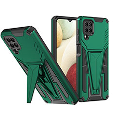 Custodia Silicone e Plastica Opaca Cover con Supporto MQ1 per Samsung Galaxy A12 Nacho Verde