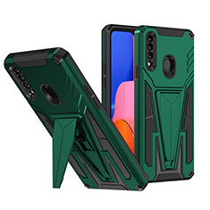 Custodia Silicone e Plastica Opaca Cover con Supporto MQ1 per Samsung Galaxy A20s Verde