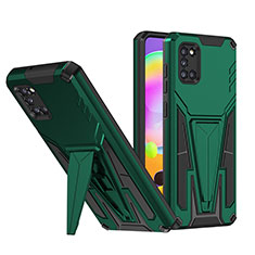 Custodia Silicone e Plastica Opaca Cover con Supporto MQ1 per Samsung Galaxy A31 Verde