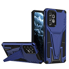 Custodia Silicone e Plastica Opaca Cover con Supporto MQ1 per Samsung Galaxy A33 5G Blu