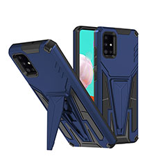 Custodia Silicone e Plastica Opaca Cover con Supporto MQ1 per Samsung Galaxy A51 5G Blu