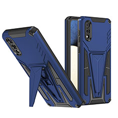 Custodia Silicone e Plastica Opaca Cover con Supporto MQ1 per Samsung Galaxy M02 Blu