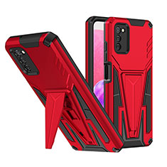 Custodia Silicone e Plastica Opaca Cover con Supporto MQ1 per Samsung Galaxy M02s Rosso